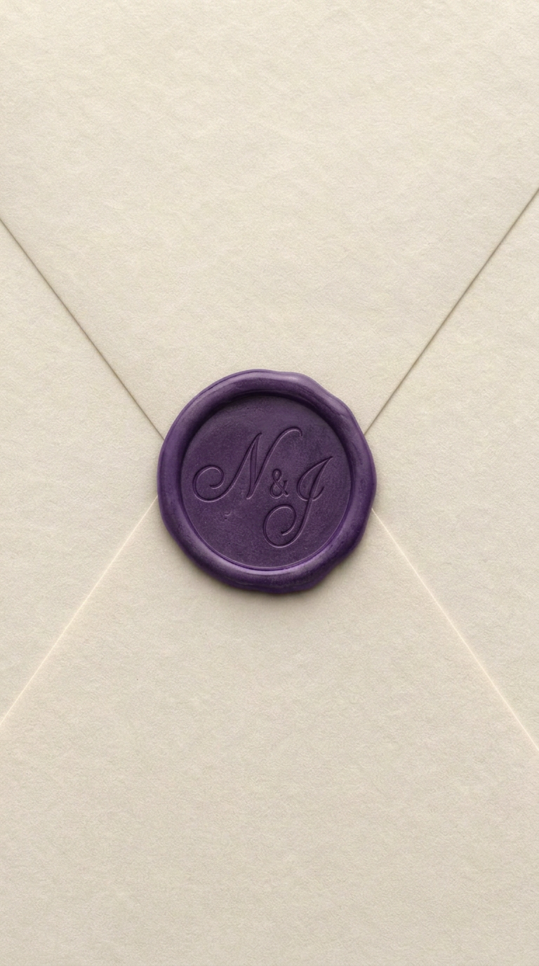 Cream handmade paper wedding invitation envelope